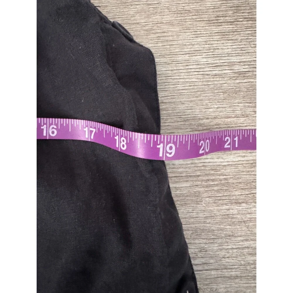 Everlane 100% European Flax Linen Black Side Button Jumpsuit Size 12 Wide Leg